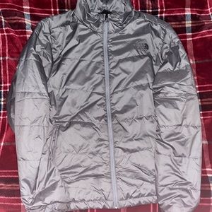 Adult large silver north face puffer